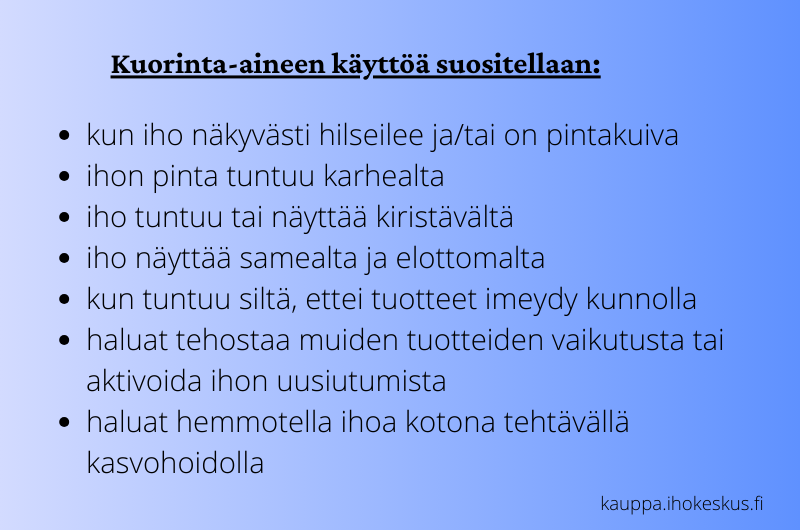 blogi-kuorinta-suositukset-milloin-kuoria-ihokeskus